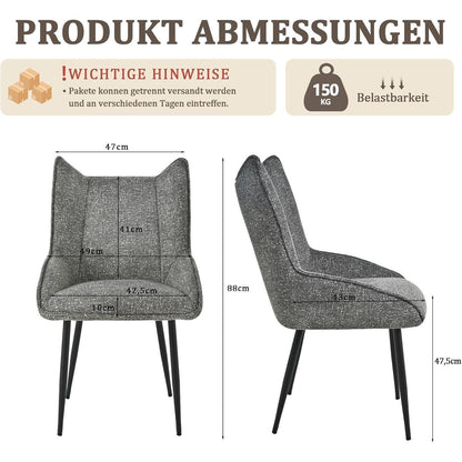 Moderner Esszimmerstuhl Set 4er – Schwarz-Weißer Samtstuhl mit verstellbaren Füßen