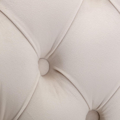 Esszimmerstühle Set 4er – Samt, Chrom & Nieten, Beige