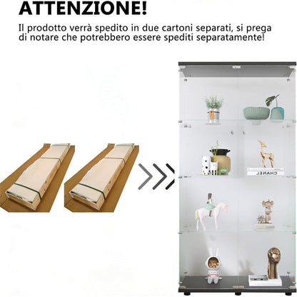 Glasvitrine Standvitrine 4 Etagen Schwarz