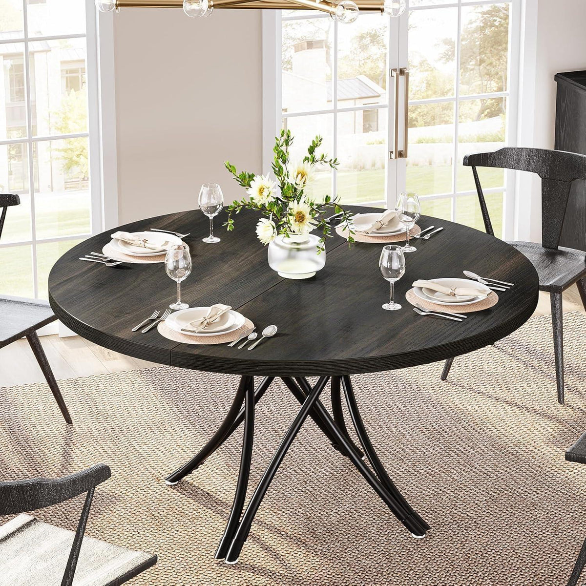 Runder Esstisch Schwarz 120cm – Modern & Stabil