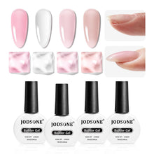 Builder Gel Set für Nagelverlängerung - 4er Set Pink, Nude, Weiß & Braun