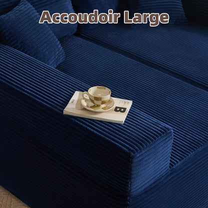 Modulares L-Ecksofa mit Schlaffunktion – Navyblau, Montagefrei