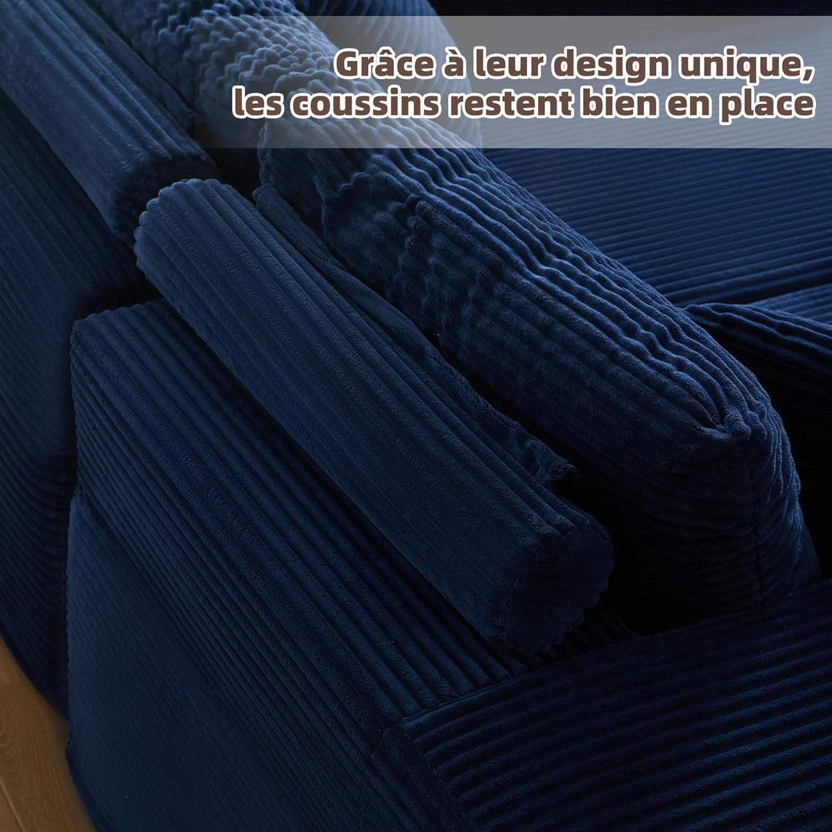 Modulares L-Ecksofa mit Schlaffunktion – Navyblau, Montagefrei