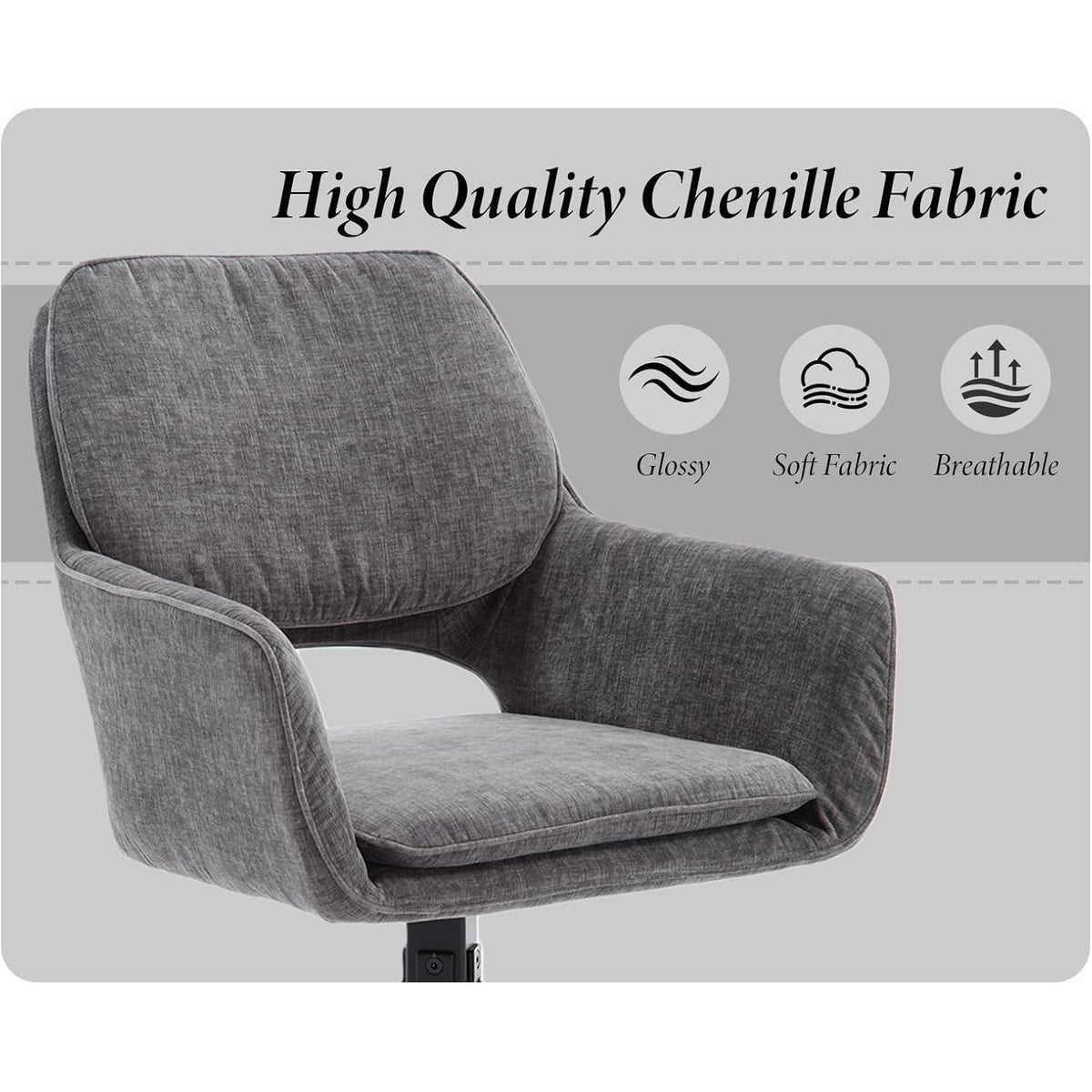 Drehbare Esszimmerstühle Grau, 4er Set mit Armlehnen