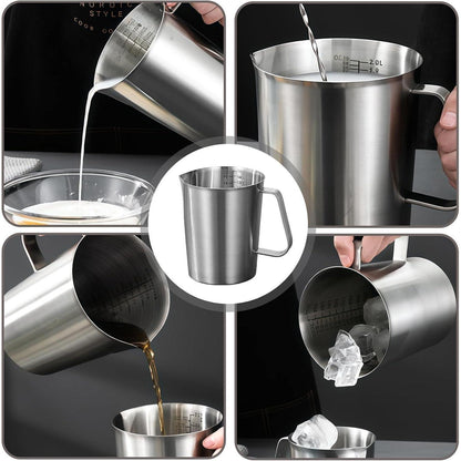1500ml Edelstahl Messbecher mit Griff & Tropfschutz