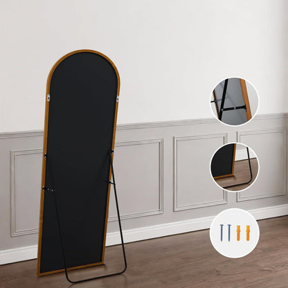 Ganzkörperspiegel gebogen, 180x76cm, Goldene Phoebe-Optik