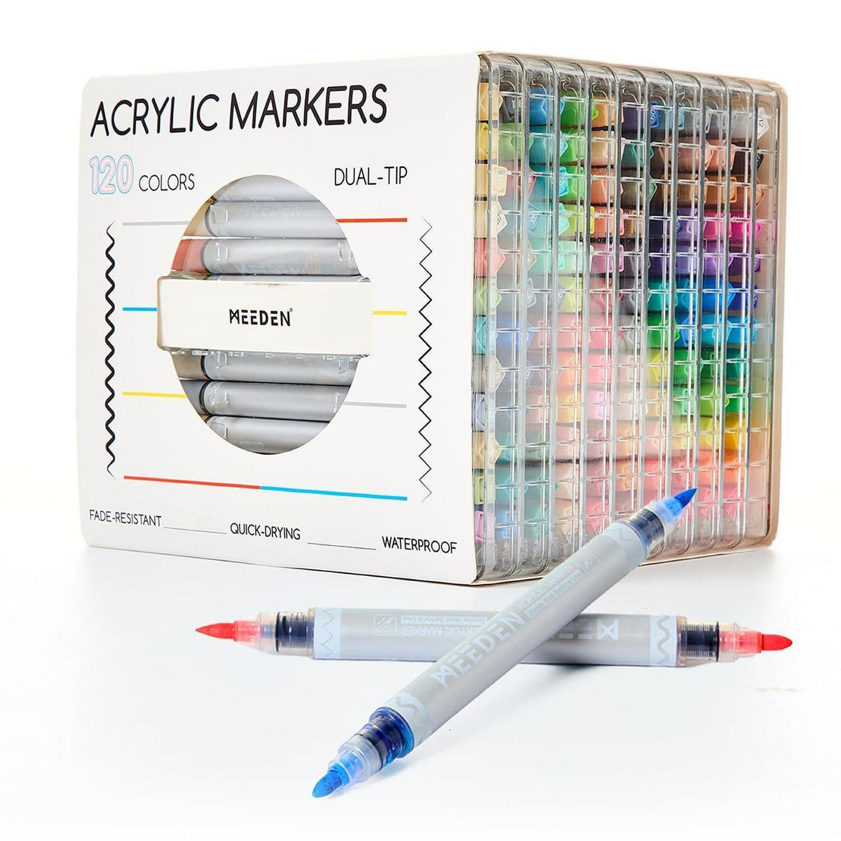 Acrylmarker 120 Farben – Doppelspitze für Kunst & Basteln