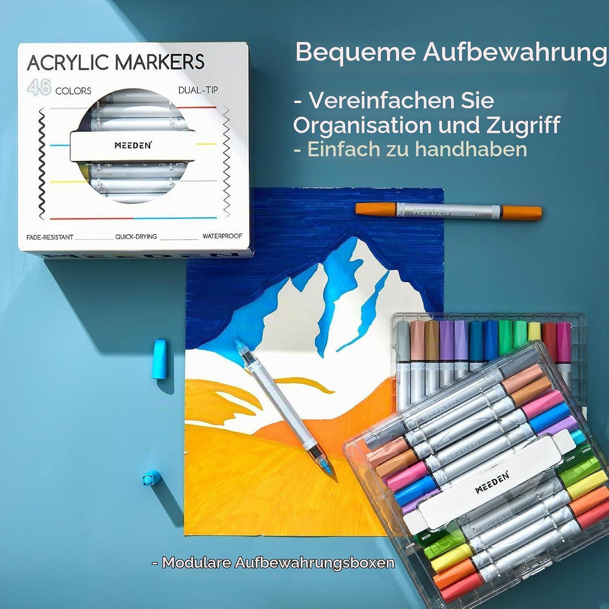 Acrylmarker 120 Farben – Doppelspitze für Kunst & Basteln