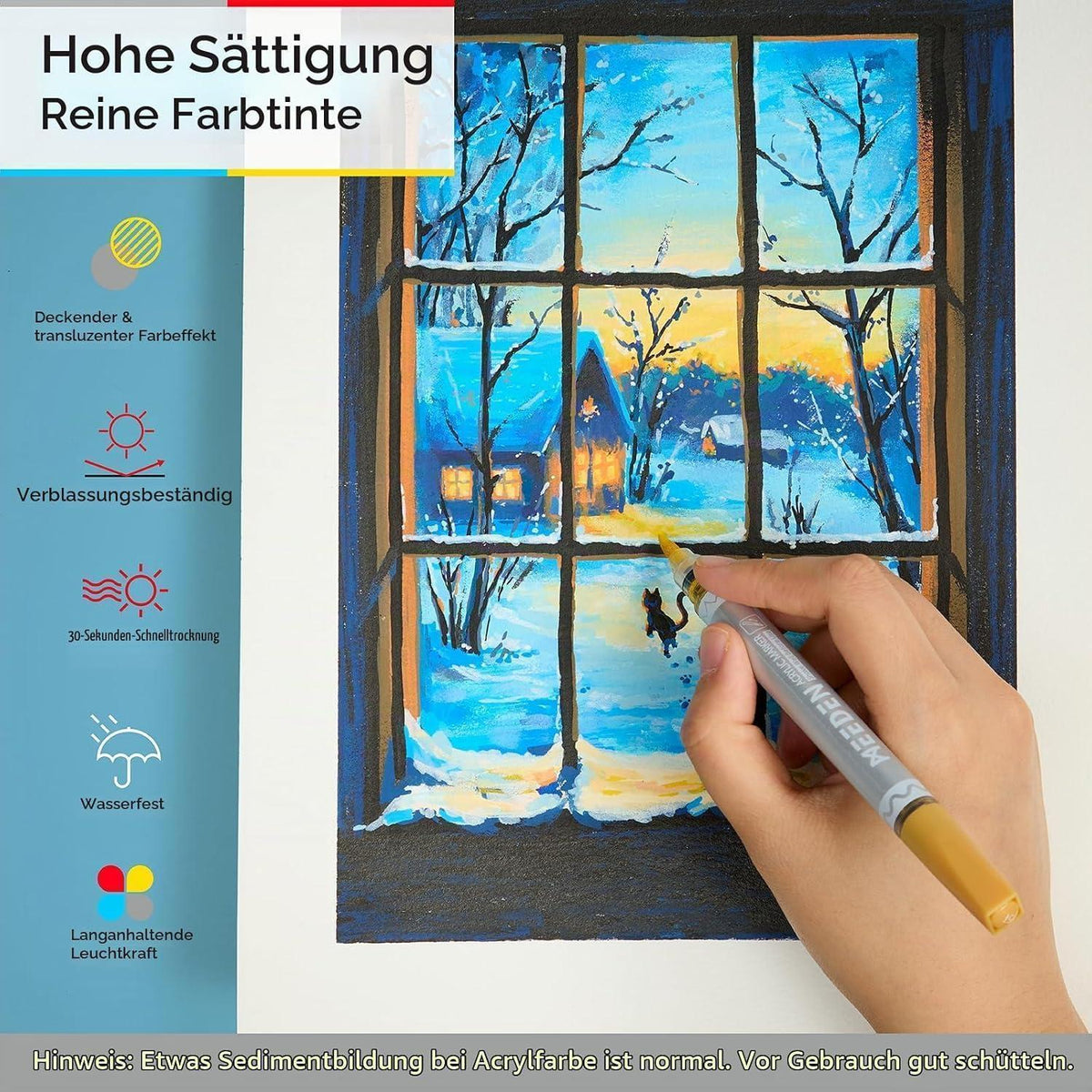 Acrylmarker 120 Farben – Doppelspitze für Kunst & Basteln