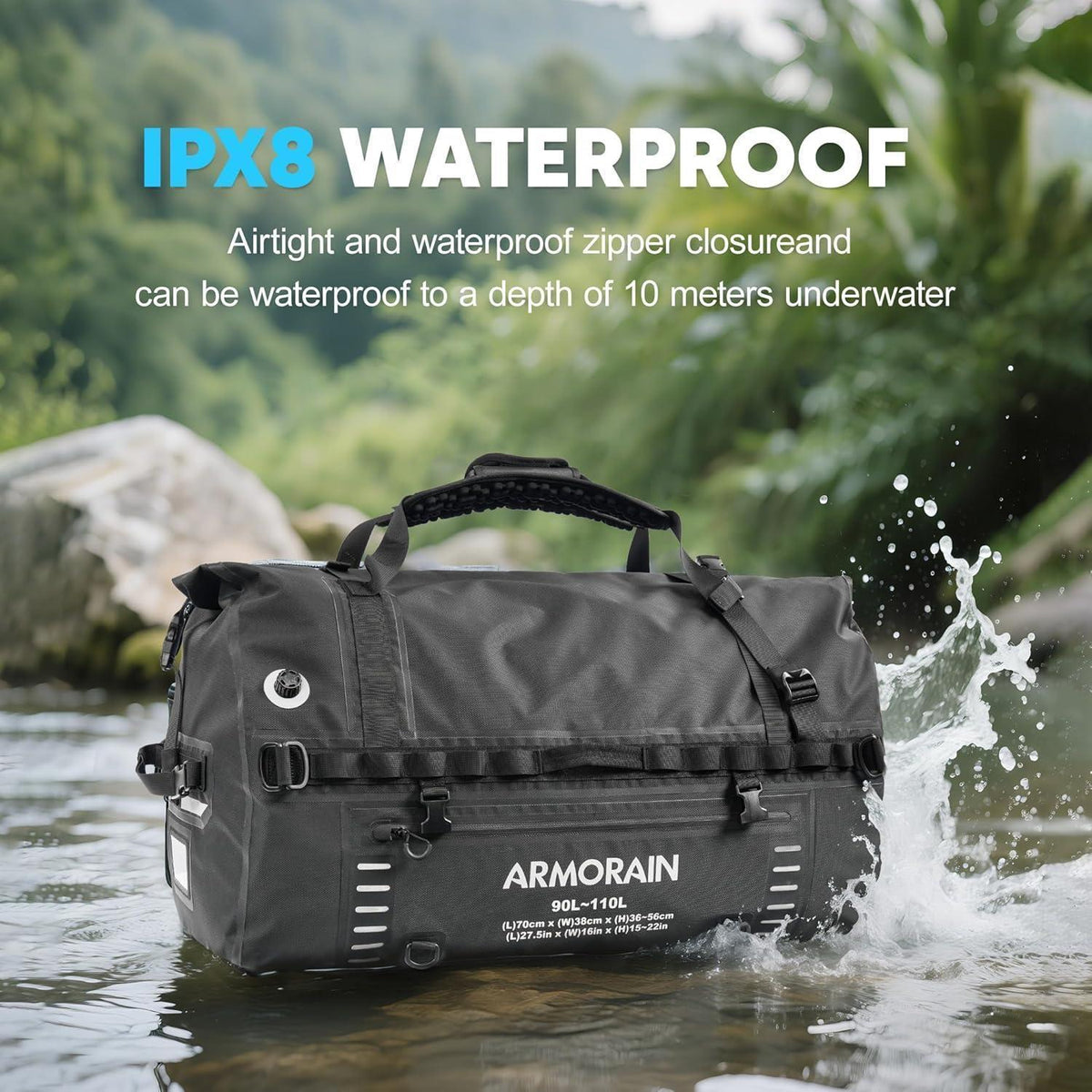 Wasserdichte Reisetasche 90-110L für Motorrad, Auto & Boot