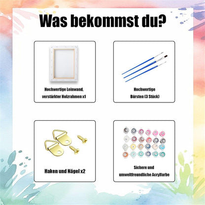 Malen nach Zahlen Giraffe mit Rahmen – DIY Badezimmer Deko