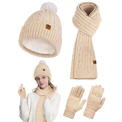 Damen Winterset Mütze, Schal & Handschuhe mit Touchscreen