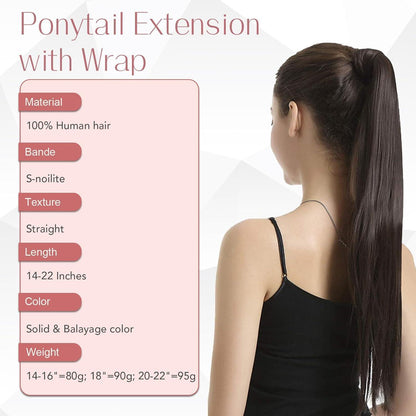 Echthaar Pferdeschwanz Extension 40cm #18/613 Aschblond