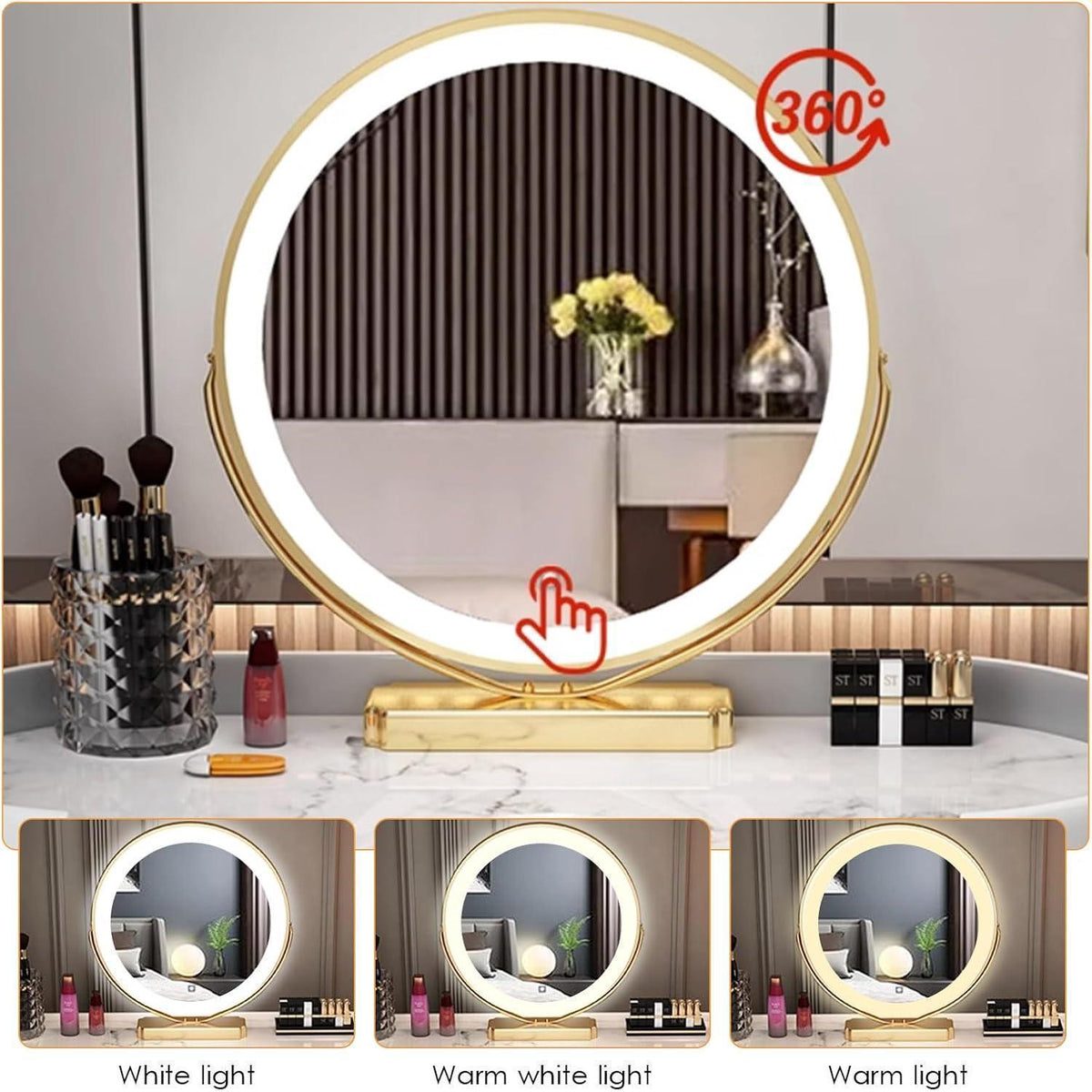 Schminktisch Set mit Spiegel & Schubladen – Weiß 80cm