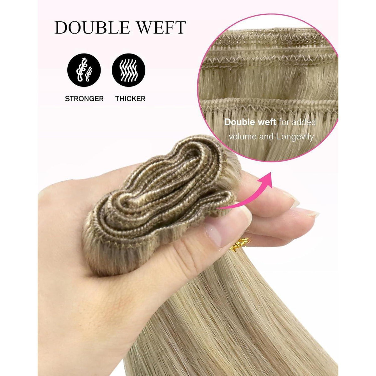 Blond Echthaar Tressen 35cm – Volumenspendend & Langanhaltend