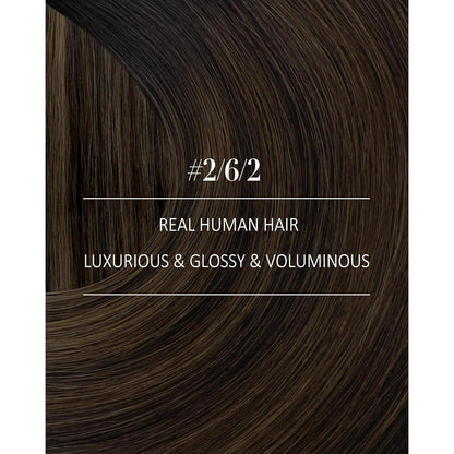 Echthaar Clip-in Extensions Ombre Braun 50cm
