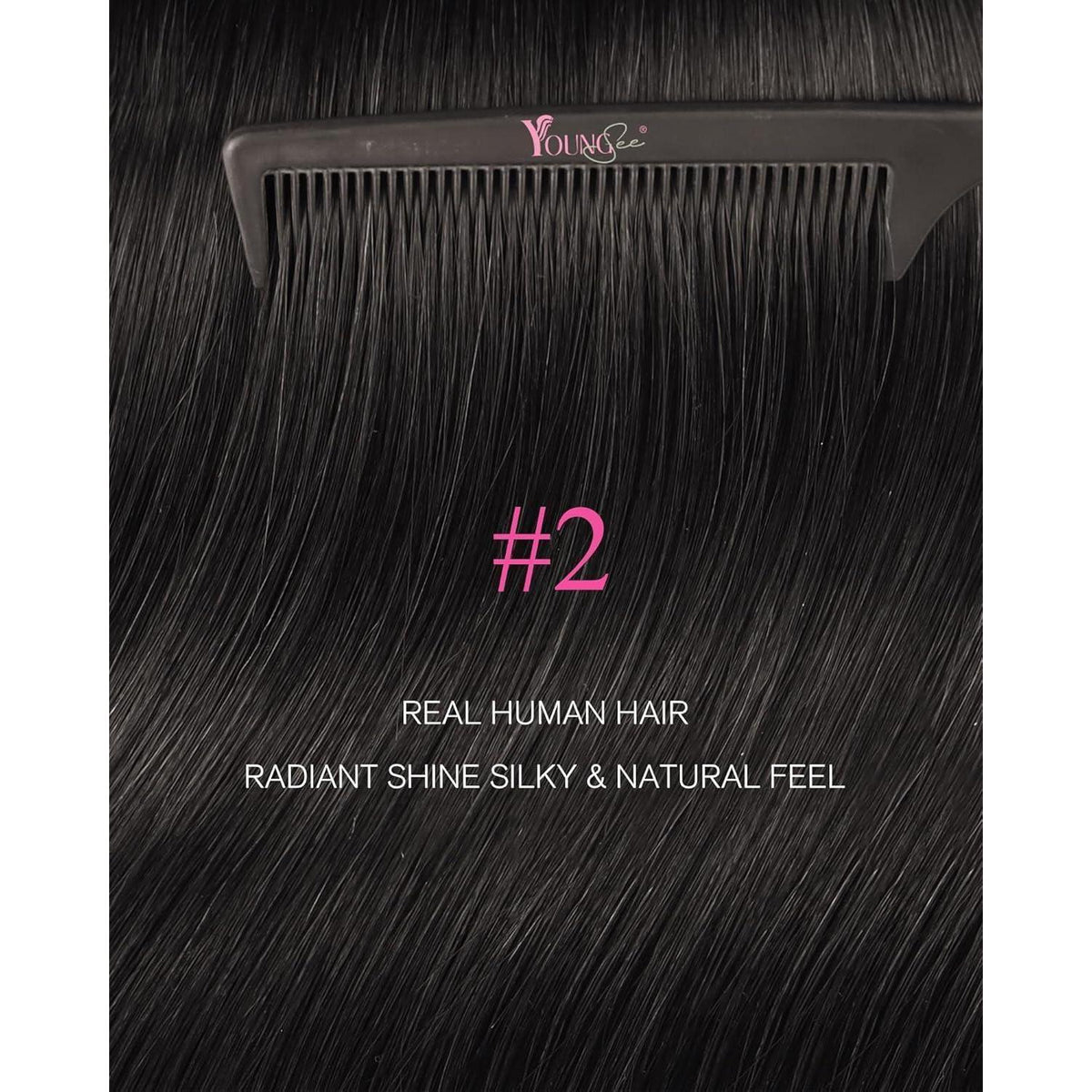 Echthaar Tape-in Extensions Dunkelbraun 35cm 50g