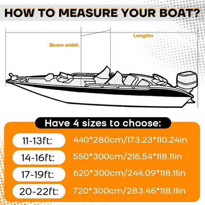 Bootsplane Wasserdicht 20-22ft – Abdeckplane für V-Rumpf Boote