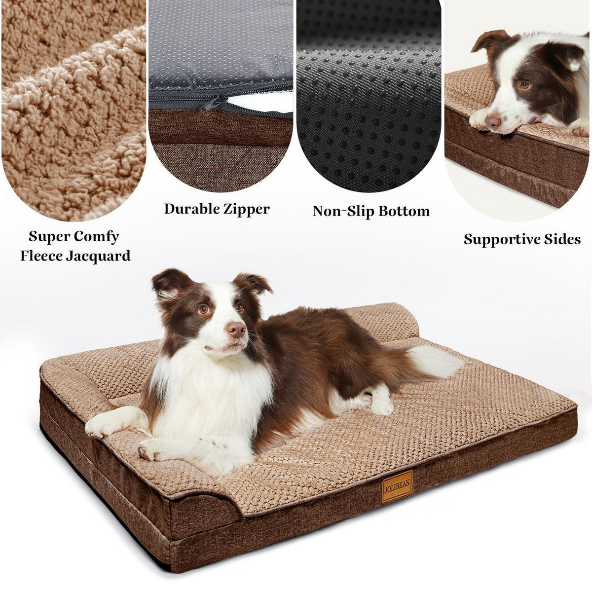 Orthopädisches Hundebett Groß, Braun – L 122x76cm