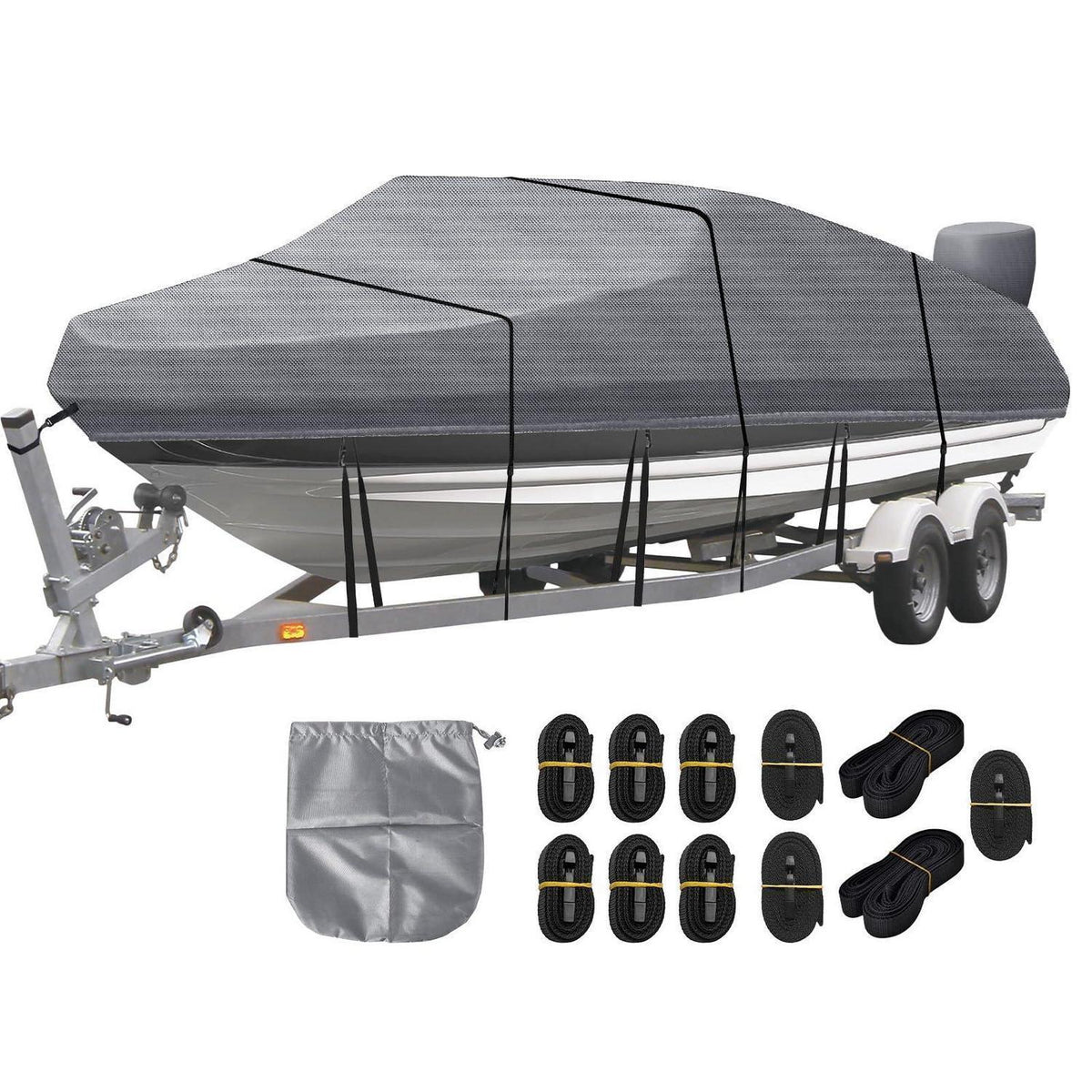 Bootsplane Wasserdicht 17-19ft – Abdeckplane für V-Rumpf Boot