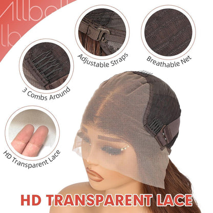 Dunkelbraune 22" Lace Front Perücke Gerade, Glueless & Vielseitig