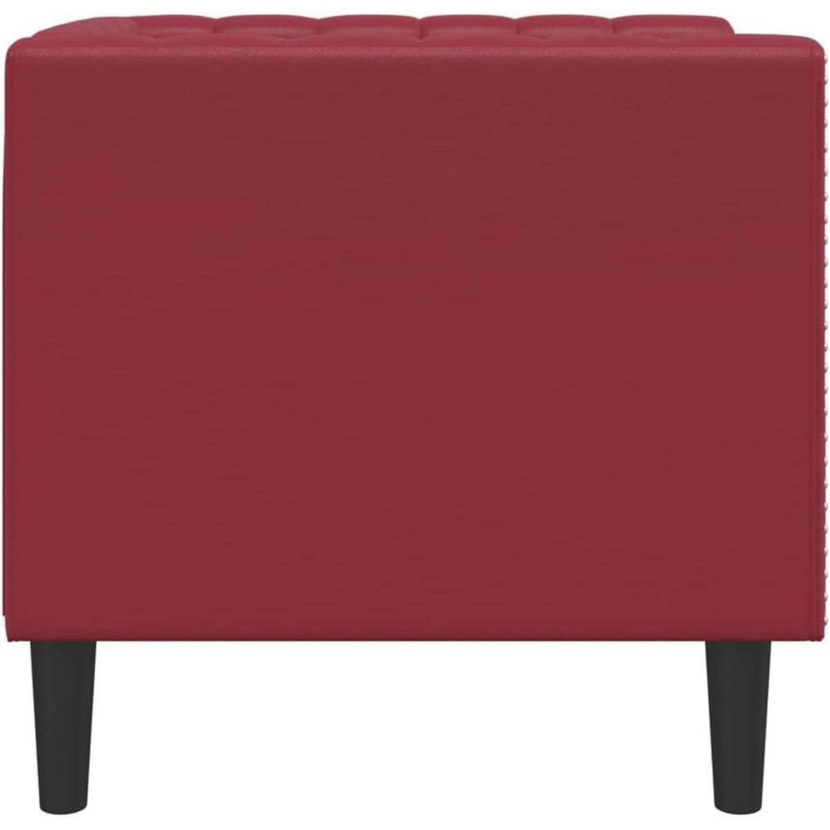 Chesterfield Sessel Kunstleder Wein – 1-Sitzer Polstersofa