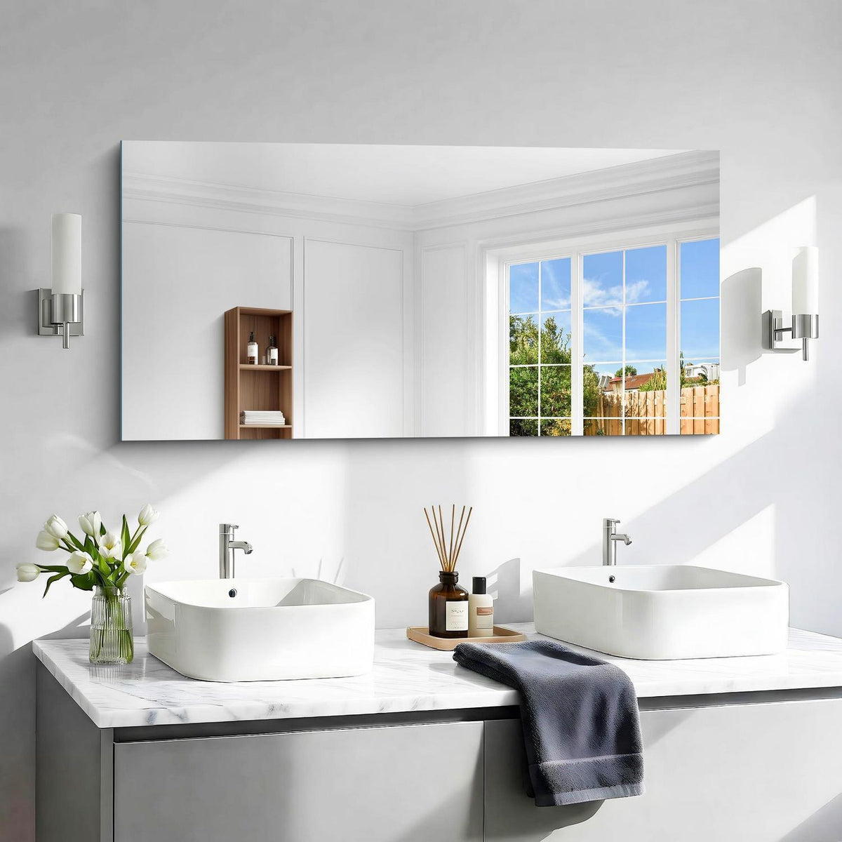 Rahmenloser Wandspiegel Rechteckig 120x60 cm – Modern & Klar