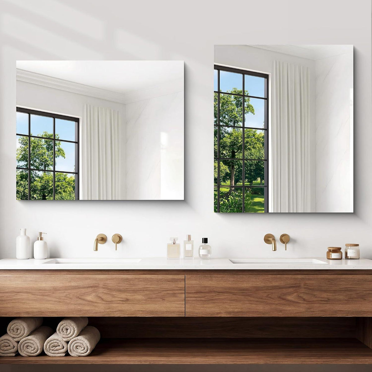 Rahmenloser Wandspiegel Rechteckig 90x75 cm – Modern & Klar