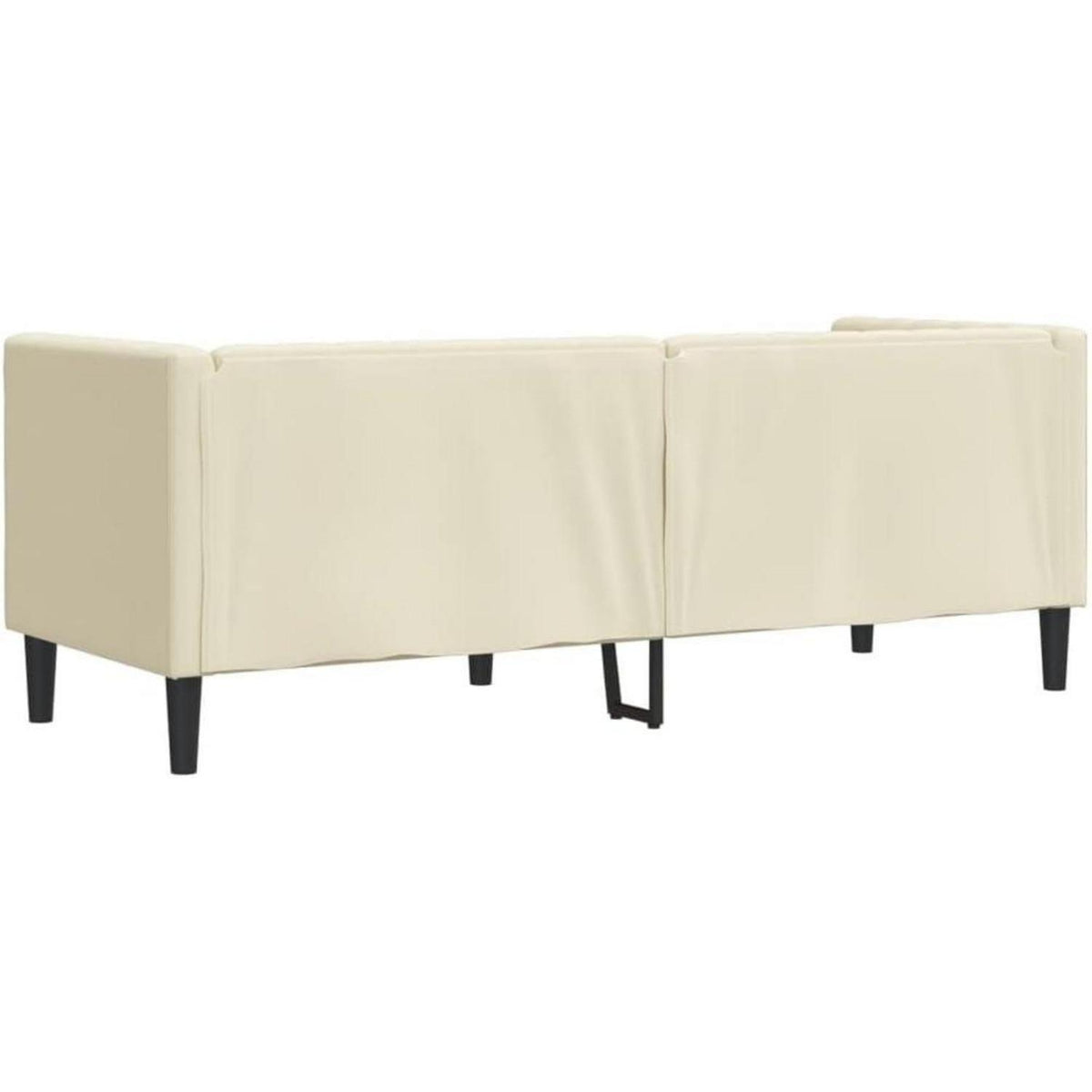Chesterfield Sofa 3-Sitzer Creme Kunstleder Polstersofa