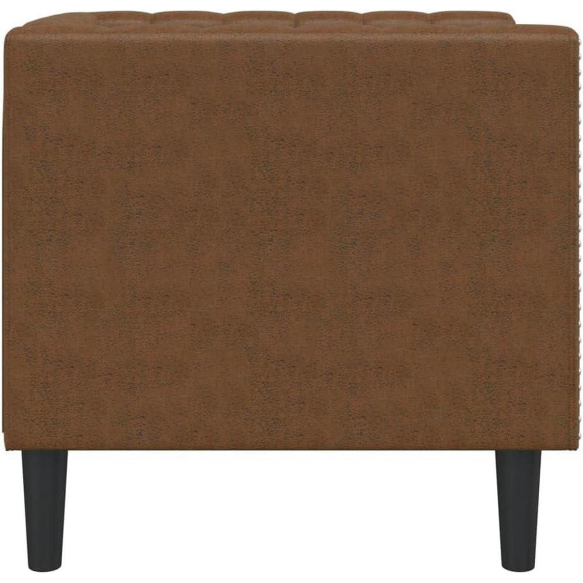 Chesterfield Sessel Braun Kunstleder – 1-Sitzer Polstersofa