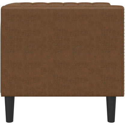 Chesterfield Sessel Braun Kunstleder – 1-Sitzer Polstersofa