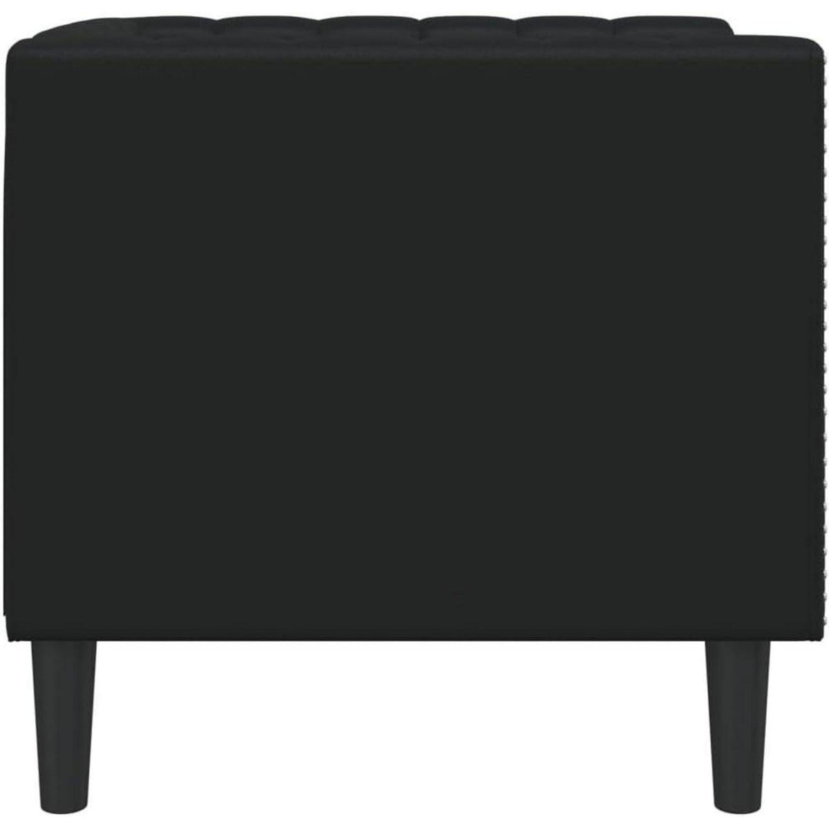 Chesterfield Sessel Schwarz Kunstleder 1-Sitzer