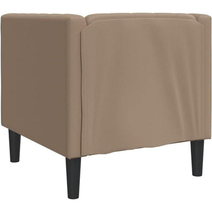 Chesterfield Sessel Kunstleder Cappuccino | 1-Sitzer Polstersofa