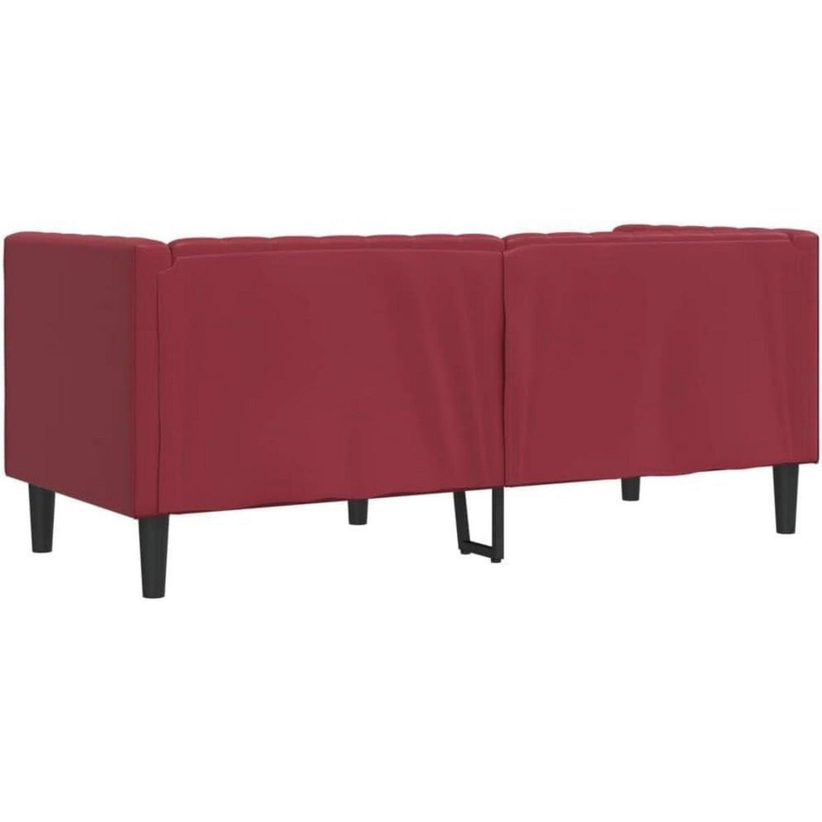 Chesterfield Sofa 2-Sitzer Kunstleder Weinrot