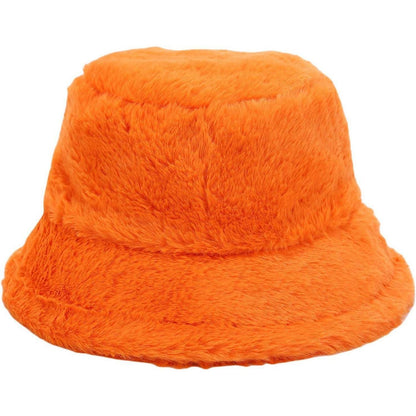 Flauschige Winter Fischerhut Damen Orange