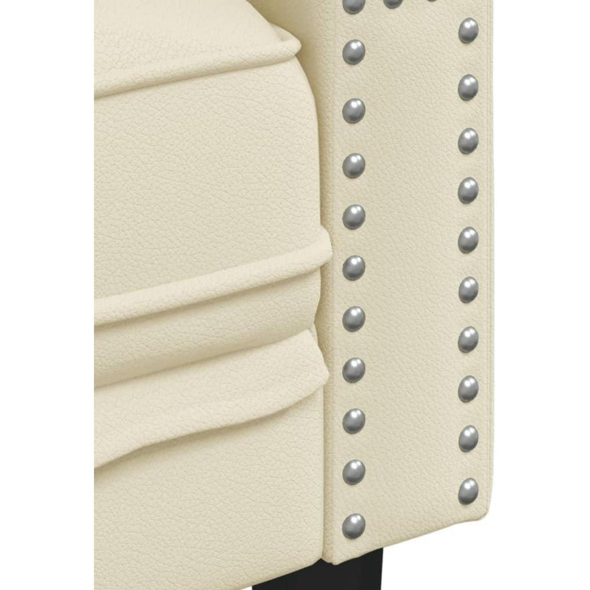 Chesterfield Sofa 2-Sitzer Creme Kunstleder Polstersofa