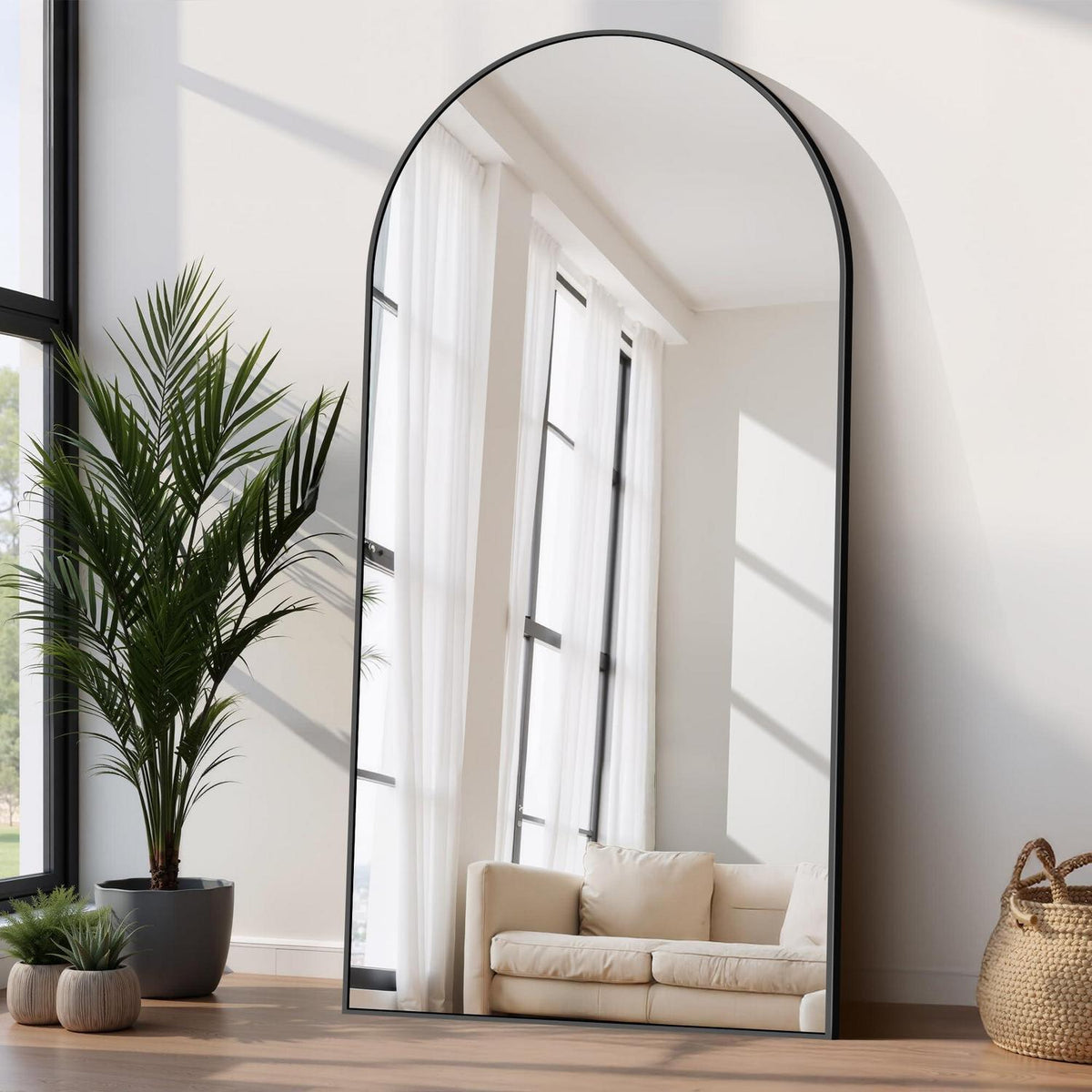 Ganzkörperspiegel Schwarz – Stehend, Hängend, Anlehnen