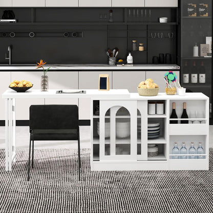 Klappbarer Esstisch mit Stauraum & Schublade – Weiß 121.5x76.7cm