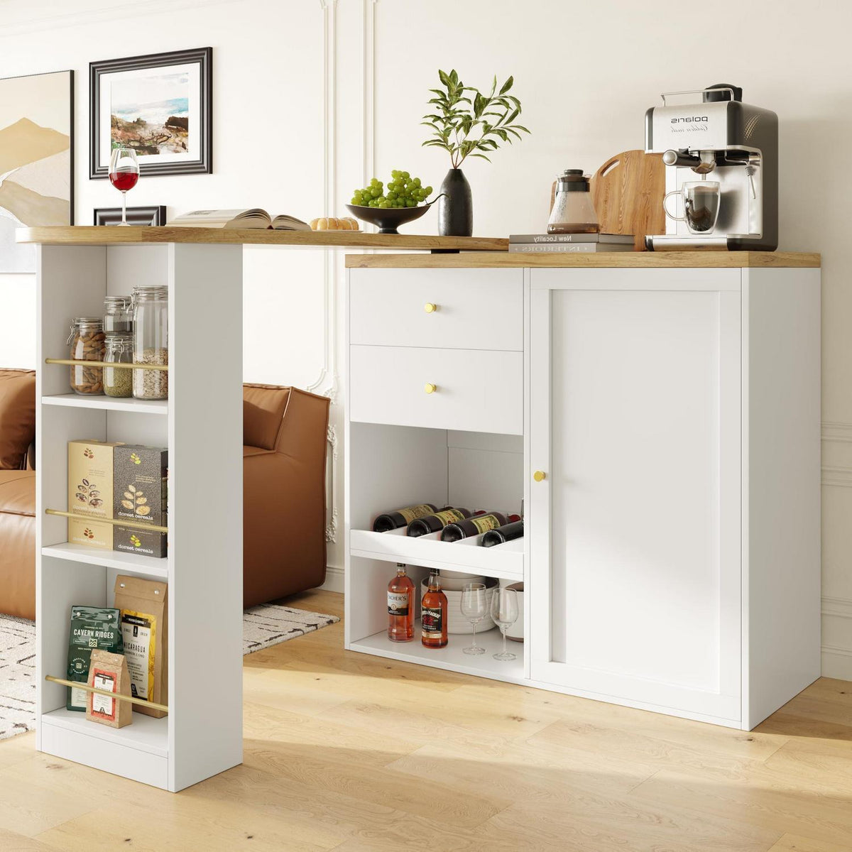 Klappbarer Esstisch mit Stauraum & Schublade – Weiß 138x104cm