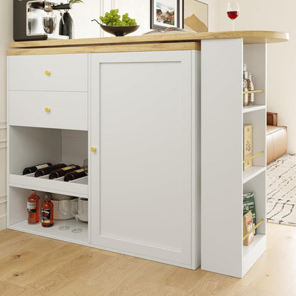 Klappbarer Esstisch mit Stauraum & Schublade – Weiß 138x104cm