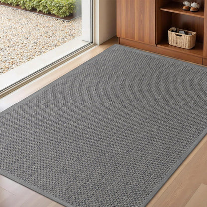 Rutschfeste Fußmatte Innen 81x121 cm – Grau, Saugfähig & Waschbar