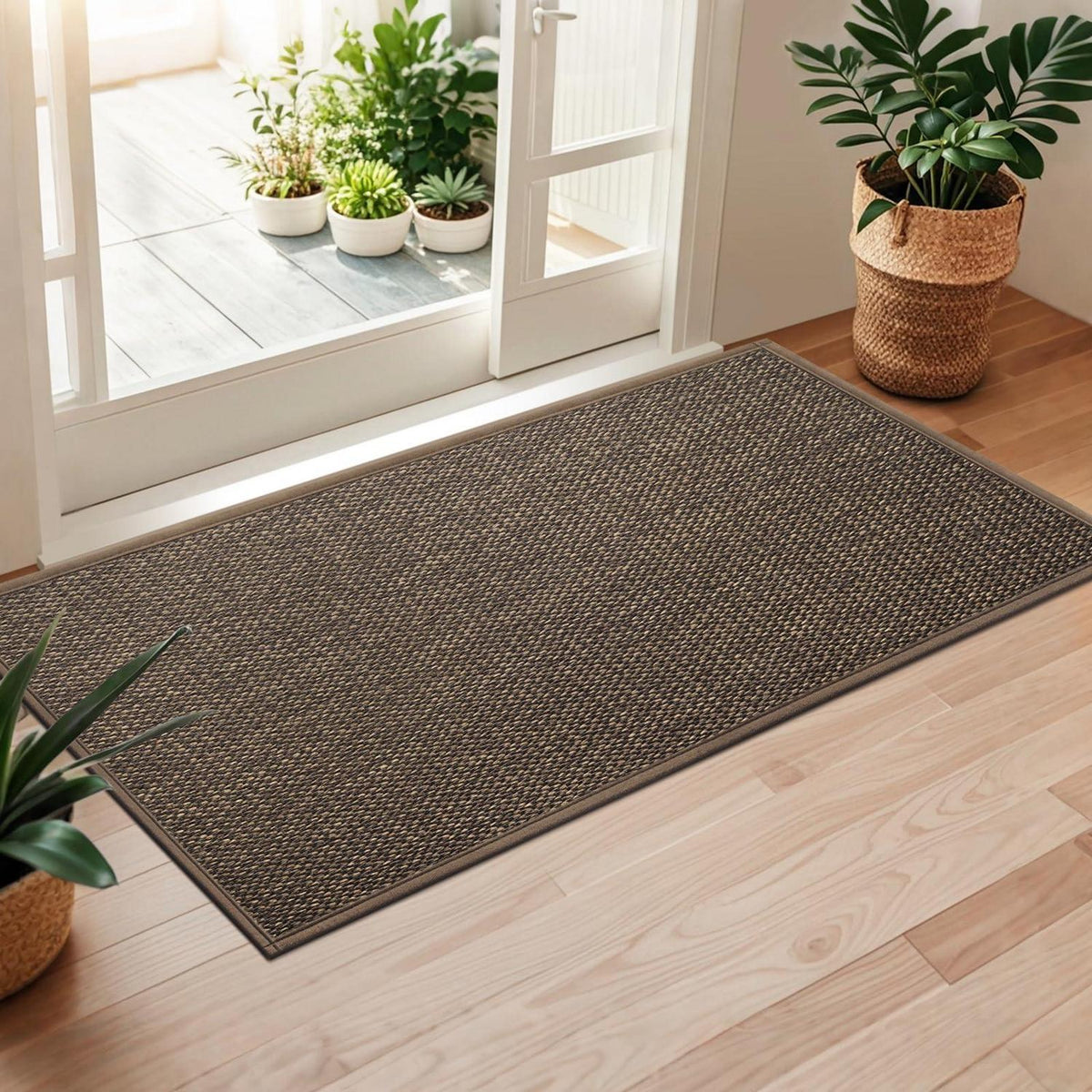 Fussmatte Innen 60x150 cm – Rutschfest & Waschbar Braun
