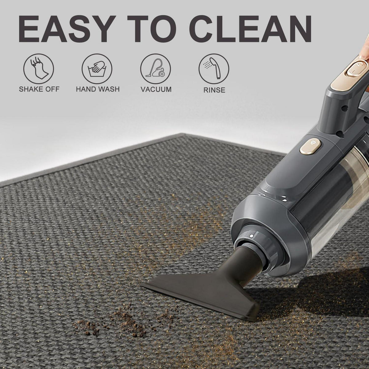 Fußmatte Innen 60x150 cm rutschfest & waschbar – Grau