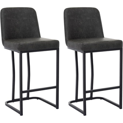 Barhocker Set Grau – Gepolsterte Tresenstühle mit Metallbein