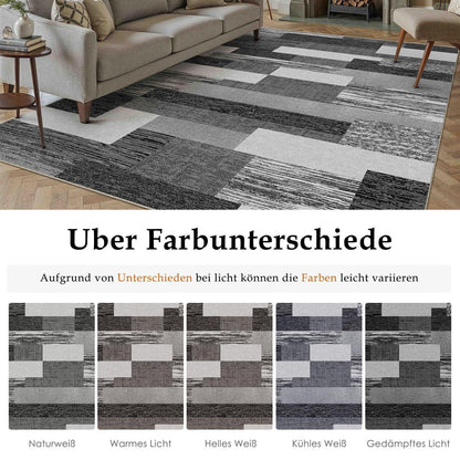 Waschbarer Teppich Schwarz 160x230cm – Modern & Rutschfest