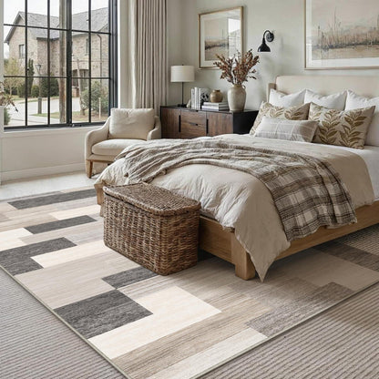 Waschbarer Teppich Beige 200x300cm – Modern & Flauschig
