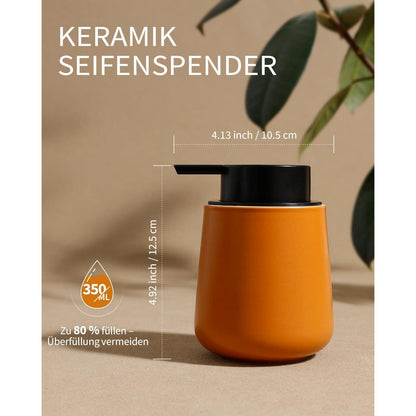 Keramik Seifenspender – Rotbraun, 350ml, Zeitloses Design