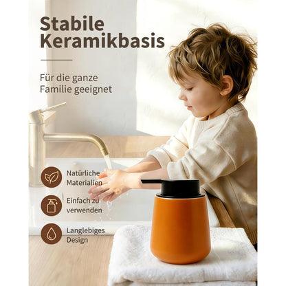 Keramik Seifenspender – Rotbraun, 350ml, Zeitloses Design
