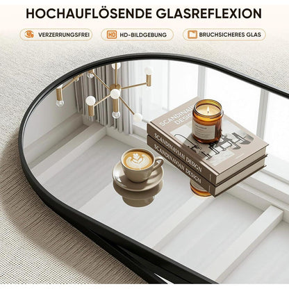 Ganzkörperspiegel gebogen 200x97cm – Standspiegel Schwarz