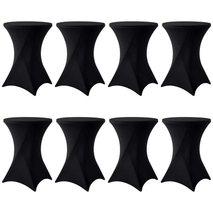 Schwarz Stretch Stehtisch Husse 8er-Set Ø 80-85 cm